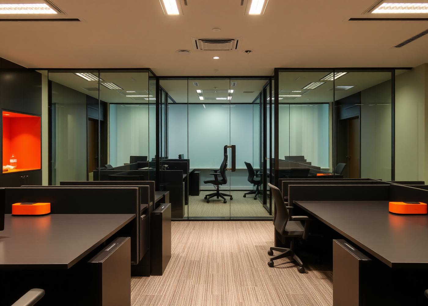 Inside a Bootstart private managed office with cabins and workstations in Pune
